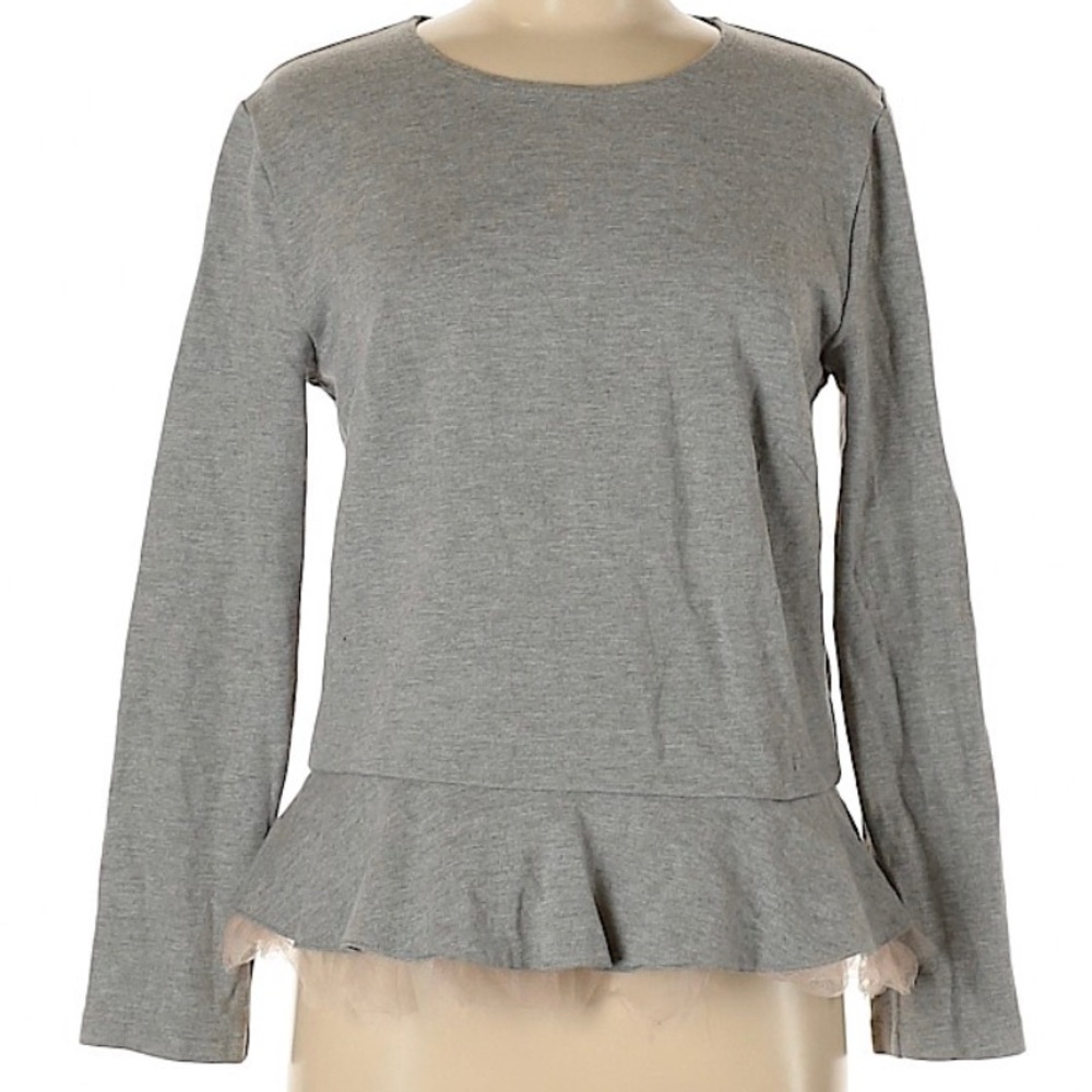 JCrew Pullover Knit with Tulle Trim | sz M - Picture 5 of 6